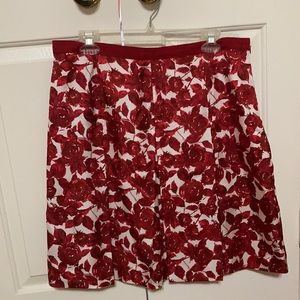 Liz Claiborne skirt with red roses